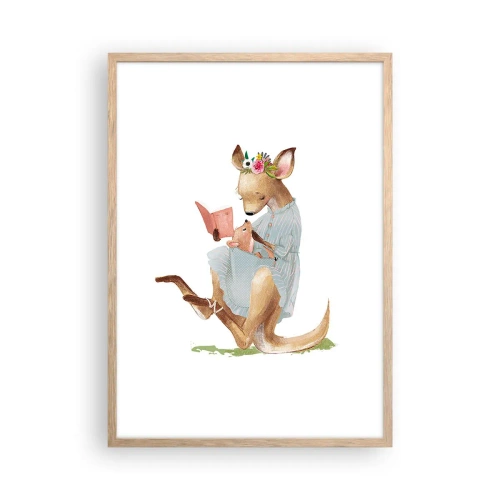 Poster in cornice rovere chiaro - Mamma, leggimi - 50x70 cm