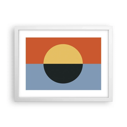 Poster in cornice bianca - Composizione di caldo e freddo - 40x30 cm