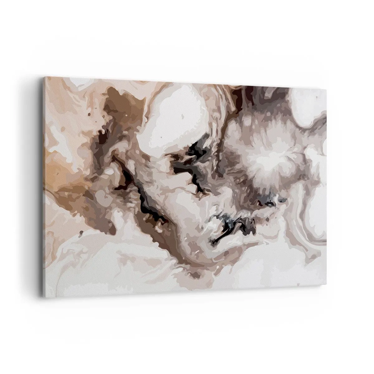 Quadro su tela - Stampe su Tela - Motivo astratto nei toni del marrone e del bianco - 120x80cm - La nascita della galassia - Decorazione murale moderna per soggiorno e camera da letto ARTTOR