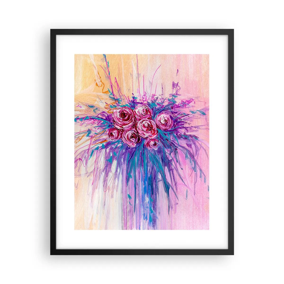 Poster in cornice nera - Fontana rosa - 40x50 cm