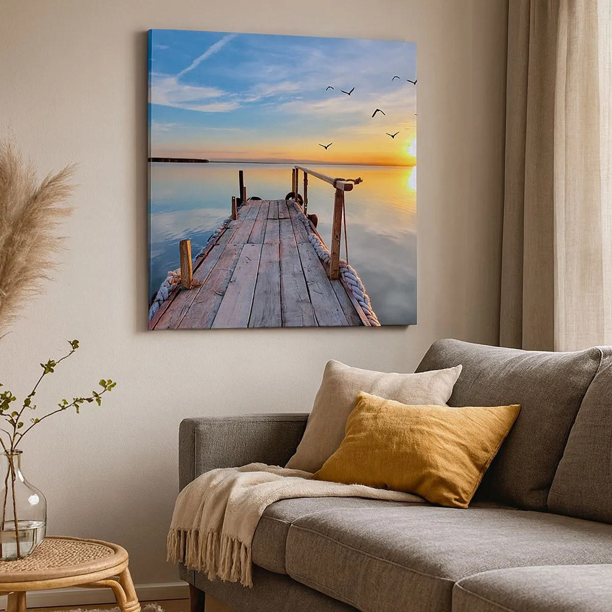 Quadro su tela - Stampe su Tela - Camminando verso il sole - 30x30 cm