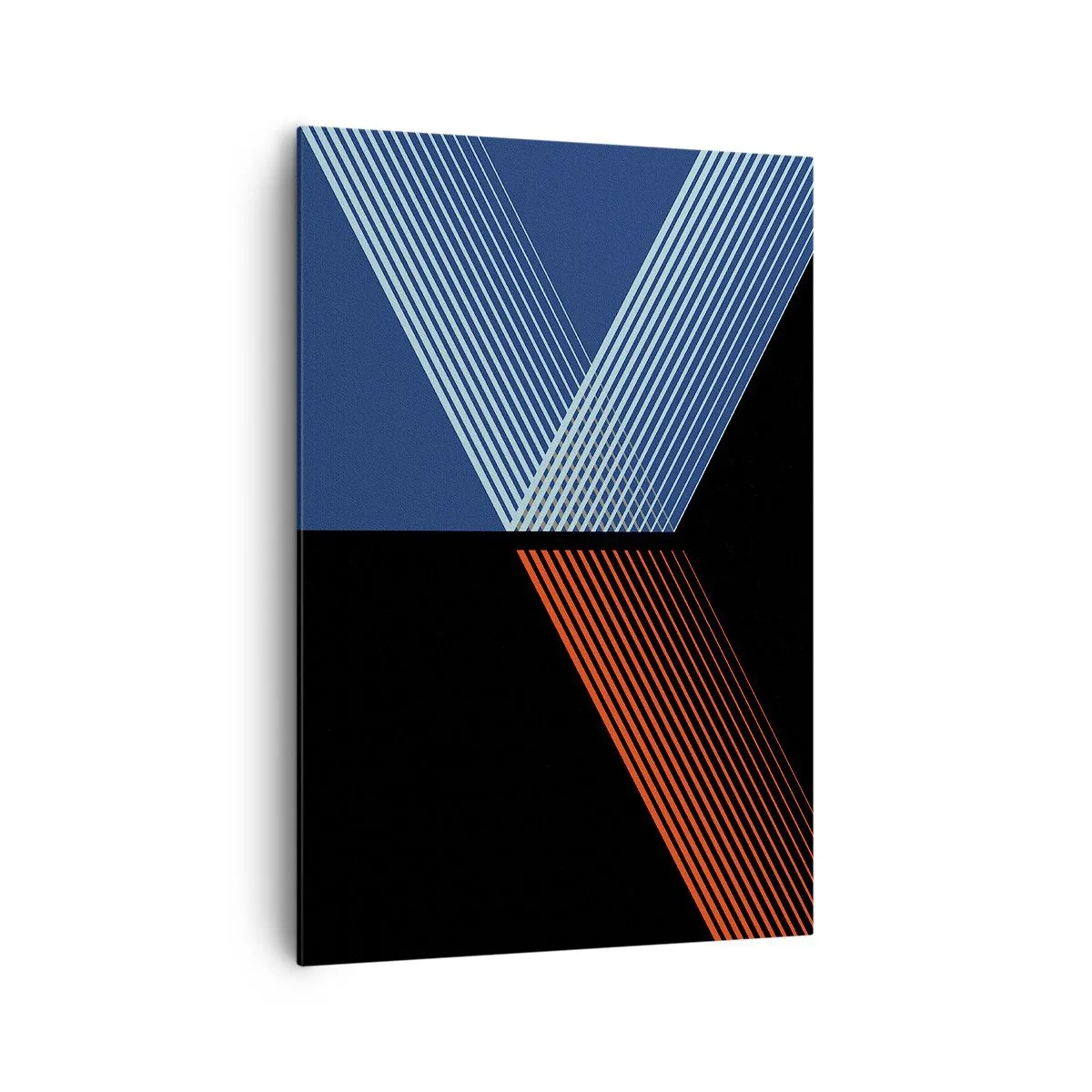 Quadro su tela - Stampe su Tela - Linee geometriche nei toni del rosso e del blu - 70x100cm - Una storia semplice - Decorazione murale moderna per soggiorno e camera da letto ARTTOR