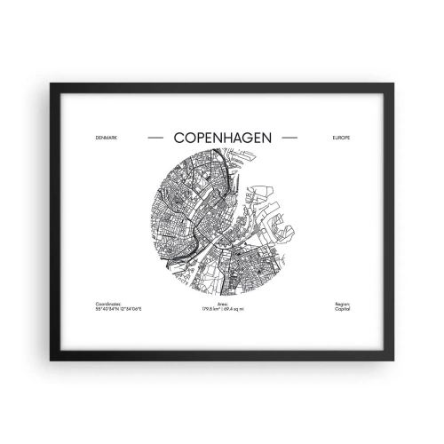Poster in cornice nera - Anatomia di Copenaghen - 50x40 cm