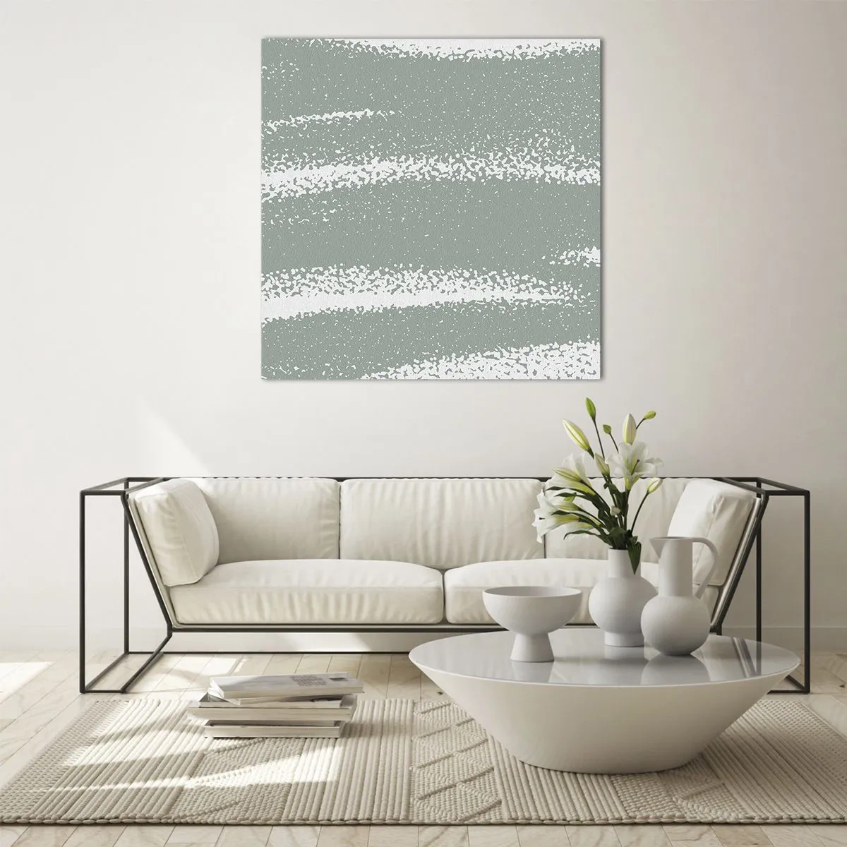 Quadro su vetro - Astrazione in clima invernale - 30x30 cm