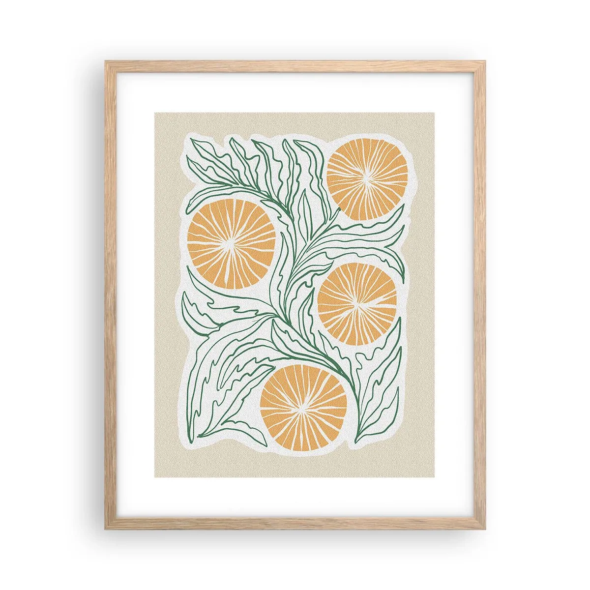 Poster in cornice rovere chiaro - Etnicamente con una nota di astrazione - 40x50 cm