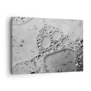 Quadro su tela - Stampe su Tela - Motivo a bolle in bianco e nero in stile minimalista - 70x50cm - Tracce di schiuma - Decorazione murale moderna per soggiorno e camera da letto ARTTOR