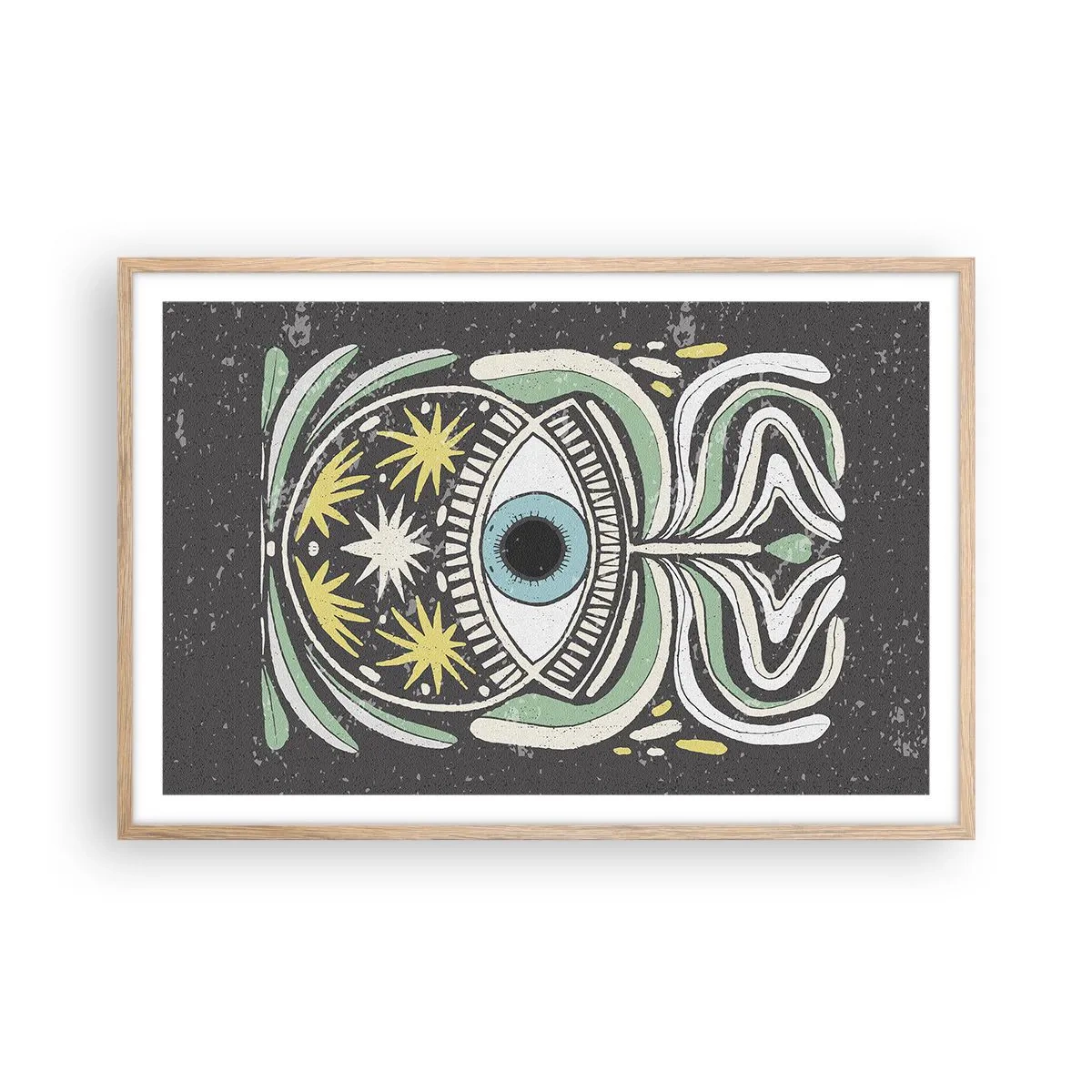 Poster in cornice rovere chiaro - Rituali tribali - 91x61 cm