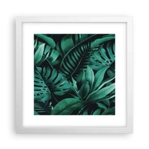 Poster in cornice bianca - Dal profondo del verde tropicale - 30x30 cm