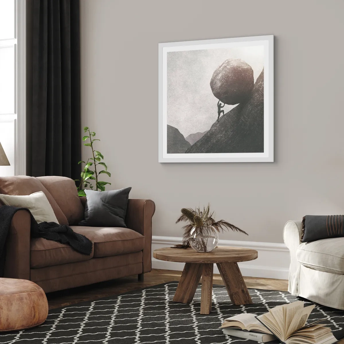 Poster in cornice bianca - Credo contro ogni speranza - 60x60 cm