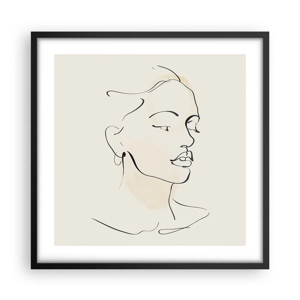 Poster in cornice nera - Linea sicura - 50x50 cm