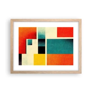 Poster in cornice rovere chiaro - Astrazione geometrica: energia buona - 40x30 cm