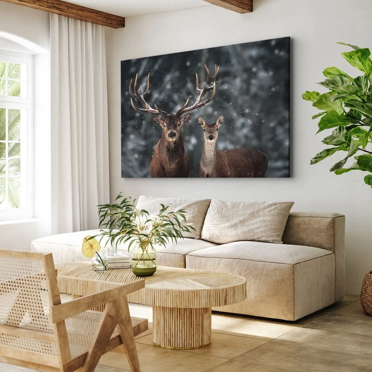 Quadro su tela - Stampe su Tela - Il re della foresta con la consorte - 70x50 cm