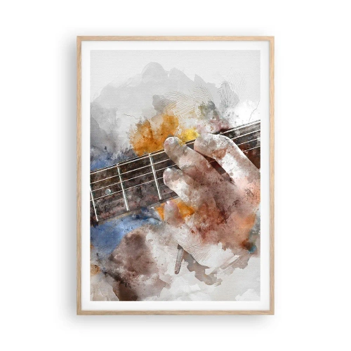 Poster in cornice rovere chiaro - Poesia tra le corde - 70x100 cm