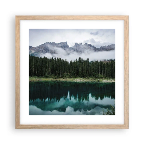 Poster in cornice rovere chiaro - Silenzio, non svegliamo l'acqua che dorme... - 40x40 cm