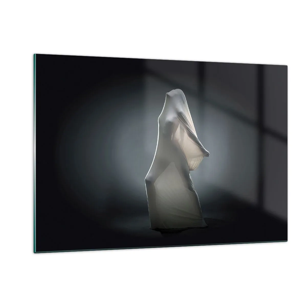Quadro su vetro - Una sagoma misteriosa nella luce soffusa - 120x80cm - Desideri nascosti - Decorazione murale moderna per soggiorno e camera da letto ARTTOR