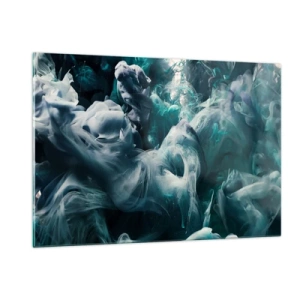 Quadro su vetro - La danza dei colori nell'acqua crea forme astratte - 120x80cm - Il movimento dei colori - Decorazione murale moderna per soggiorno e camera da letto ARTTOR