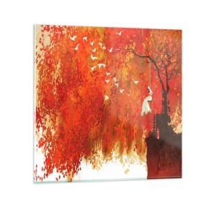 Quadro su vetro - Voli con noi? - 70x70 cm