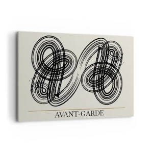 Quadro su tela - Stampe su Tela - Linee nere astratte su sfondo chiaro in stile avanguardista. - 120x80cm - In tutta spontaneità - Decorazione murale moderna per soggiorno e camera da letto ARTTOR