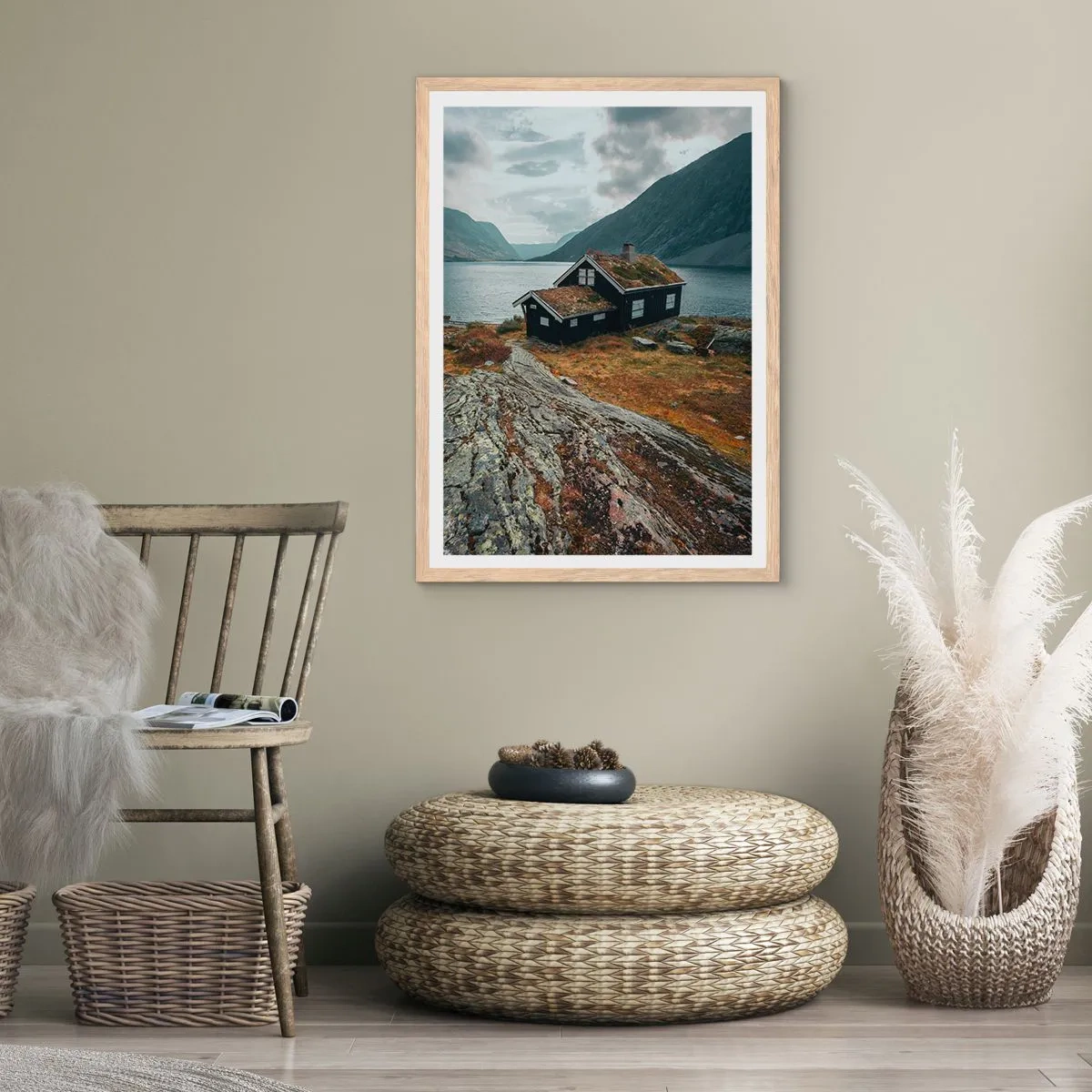 Poster in cornice rovere chiaro - La casa sul fiordo - 40x50 cm