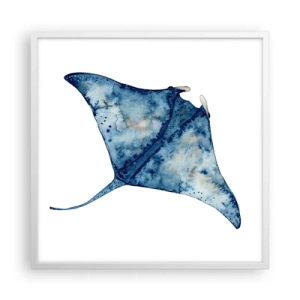 Poster in cornice bianca - Vita nel blu - 60x60 cm