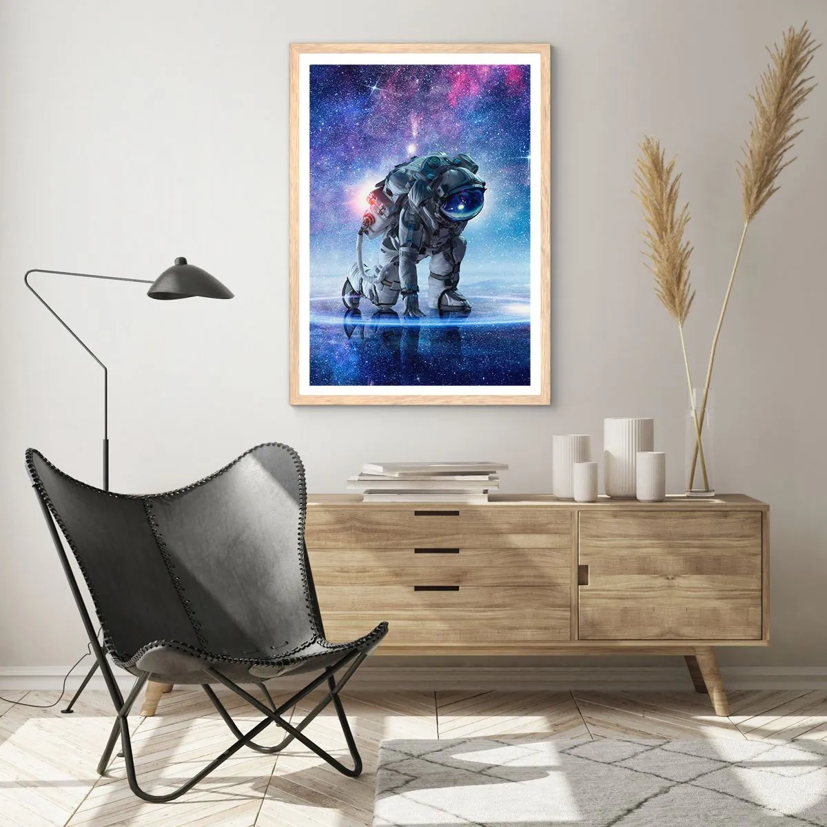 Poster in cornice rovere chiaro - Il cielo stellato sopra di me - 40x50 cm