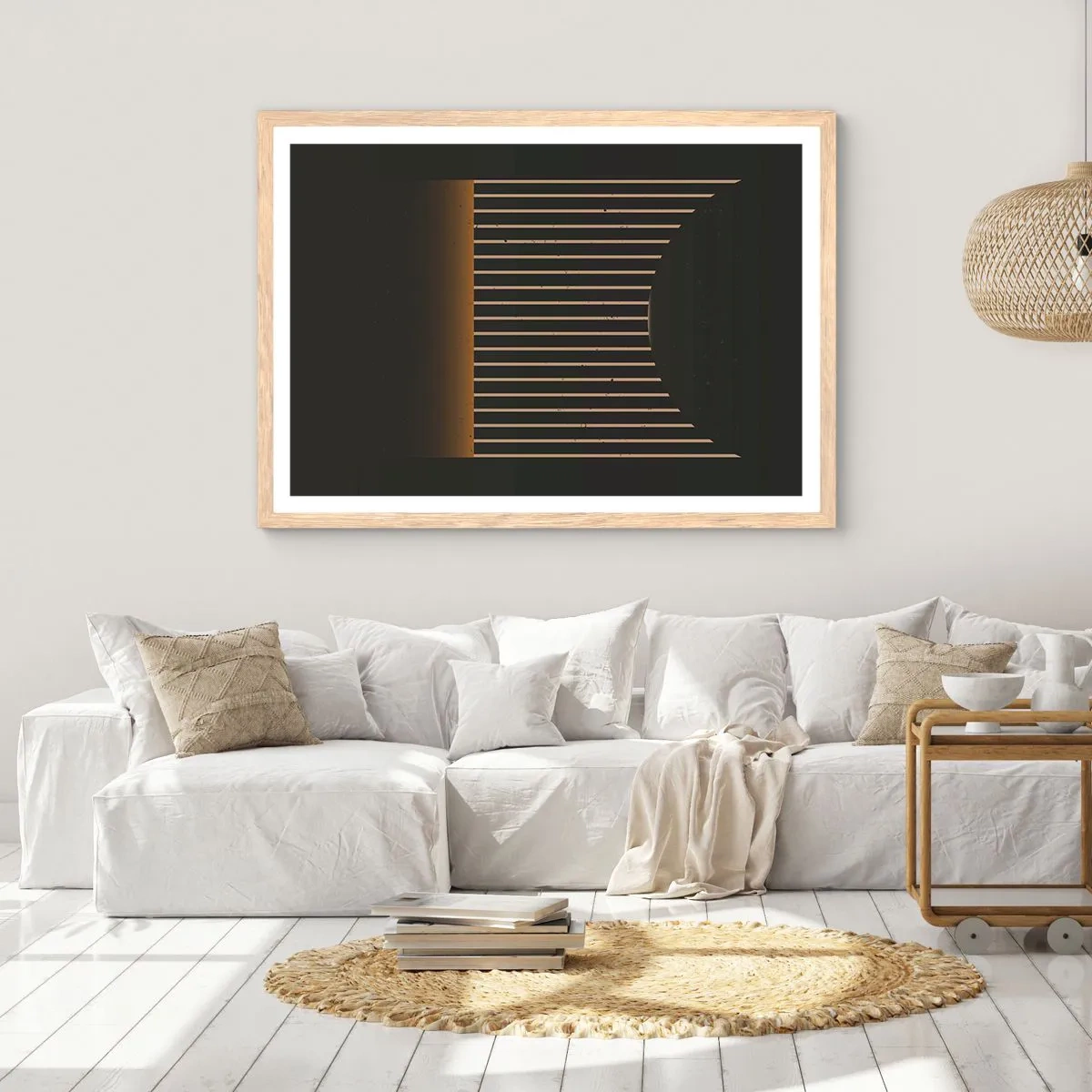 Poster in cornice rovere chiaro - Esaminare l'oscurità - 40x30 cm