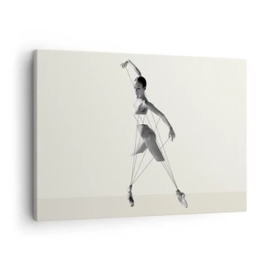 Quadro su tela - Stampe su Tela - Ballerina in un'interpretazione geometrica con linee - 70x50cm - Nel teatro del mondo - Decorazione murale moderna per soggiorno e camera da letto ARTTOR
