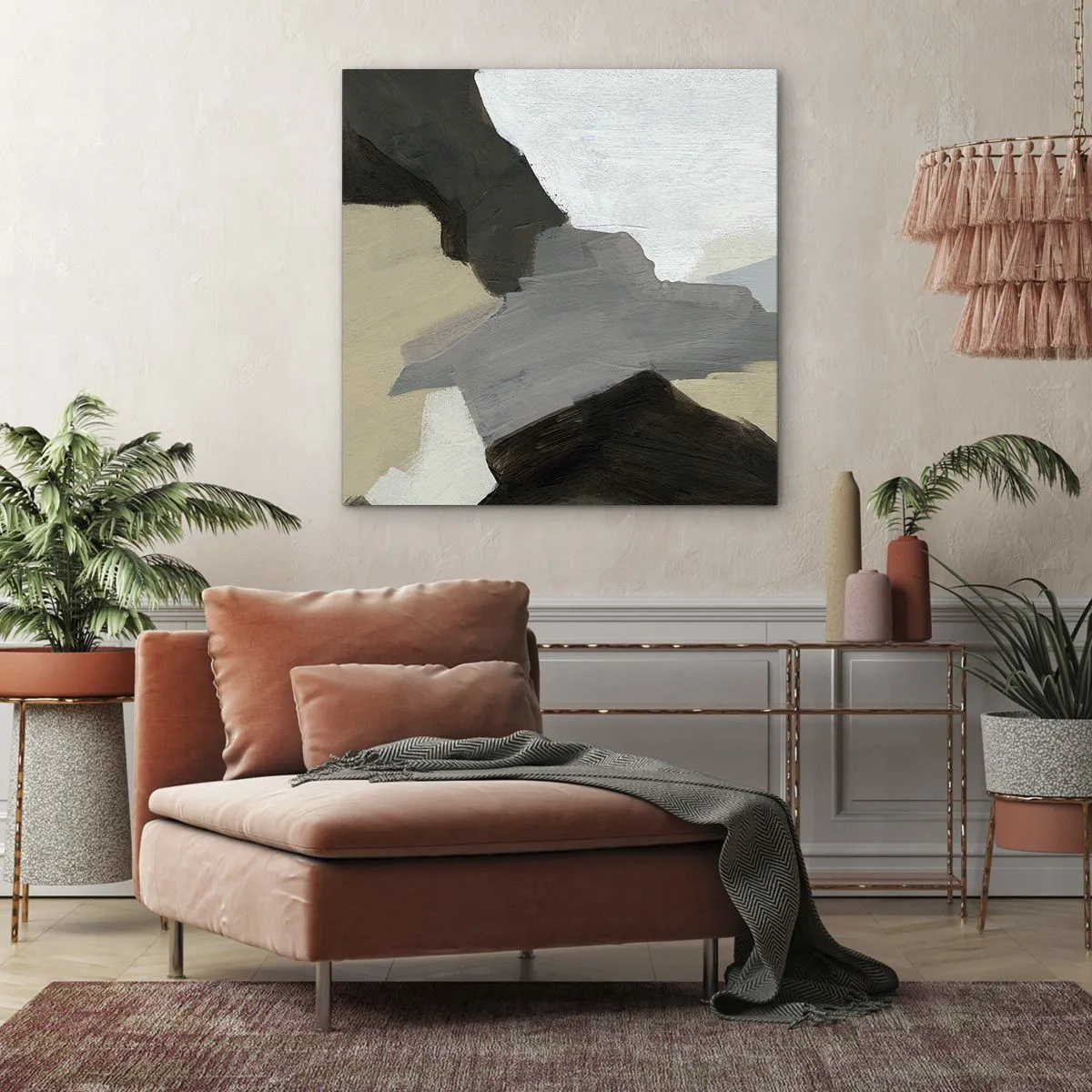 Quadro su tela - Stampe su Tela - Astrazione: il crocevia del grigio - 30x30 cm