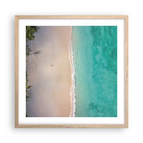 Poster in cornice rovere chiaro - Spiaggia del paradiso - 50x50 cm