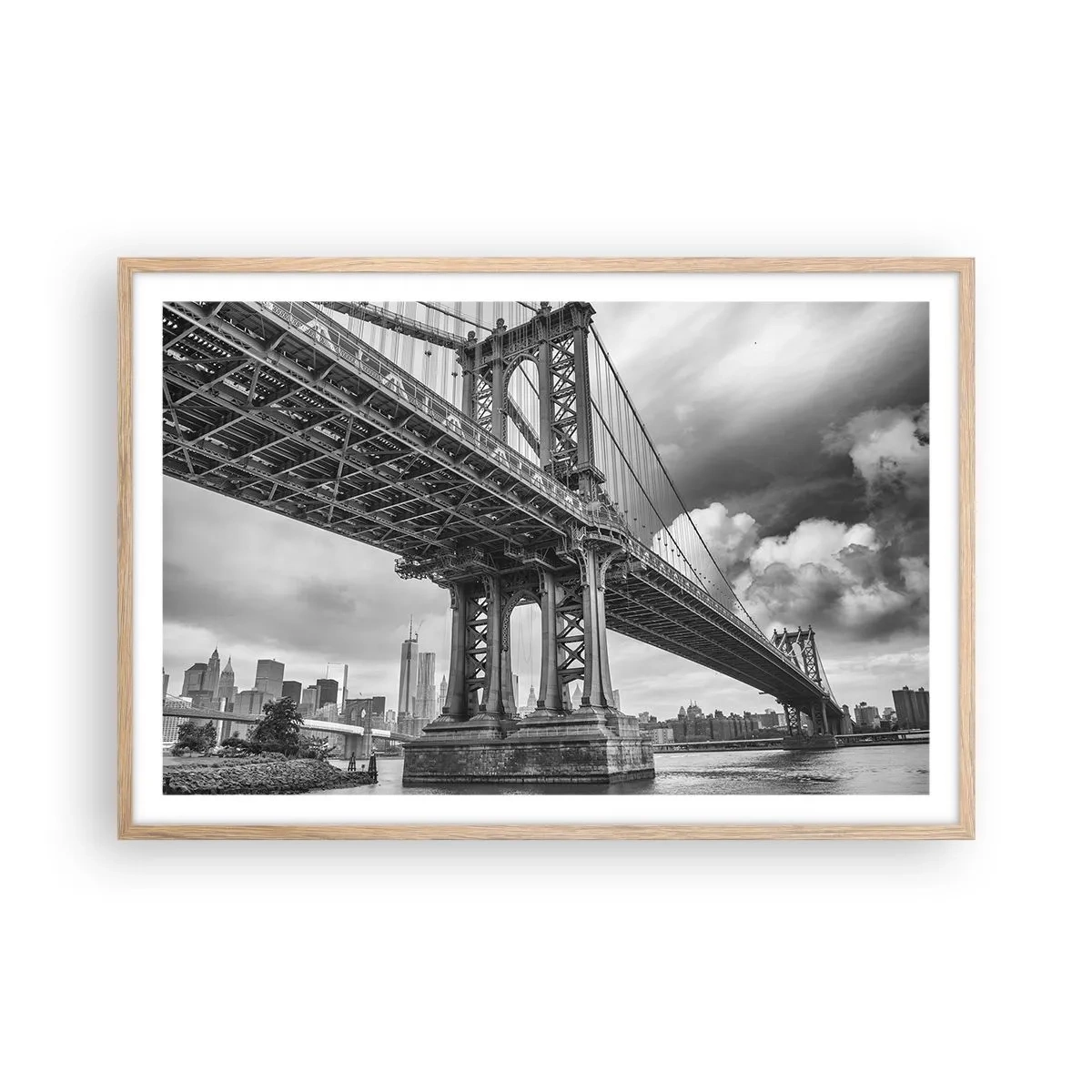 Poster in cornice rovere chiaro - Verso il cuore della città - 91x61 cm