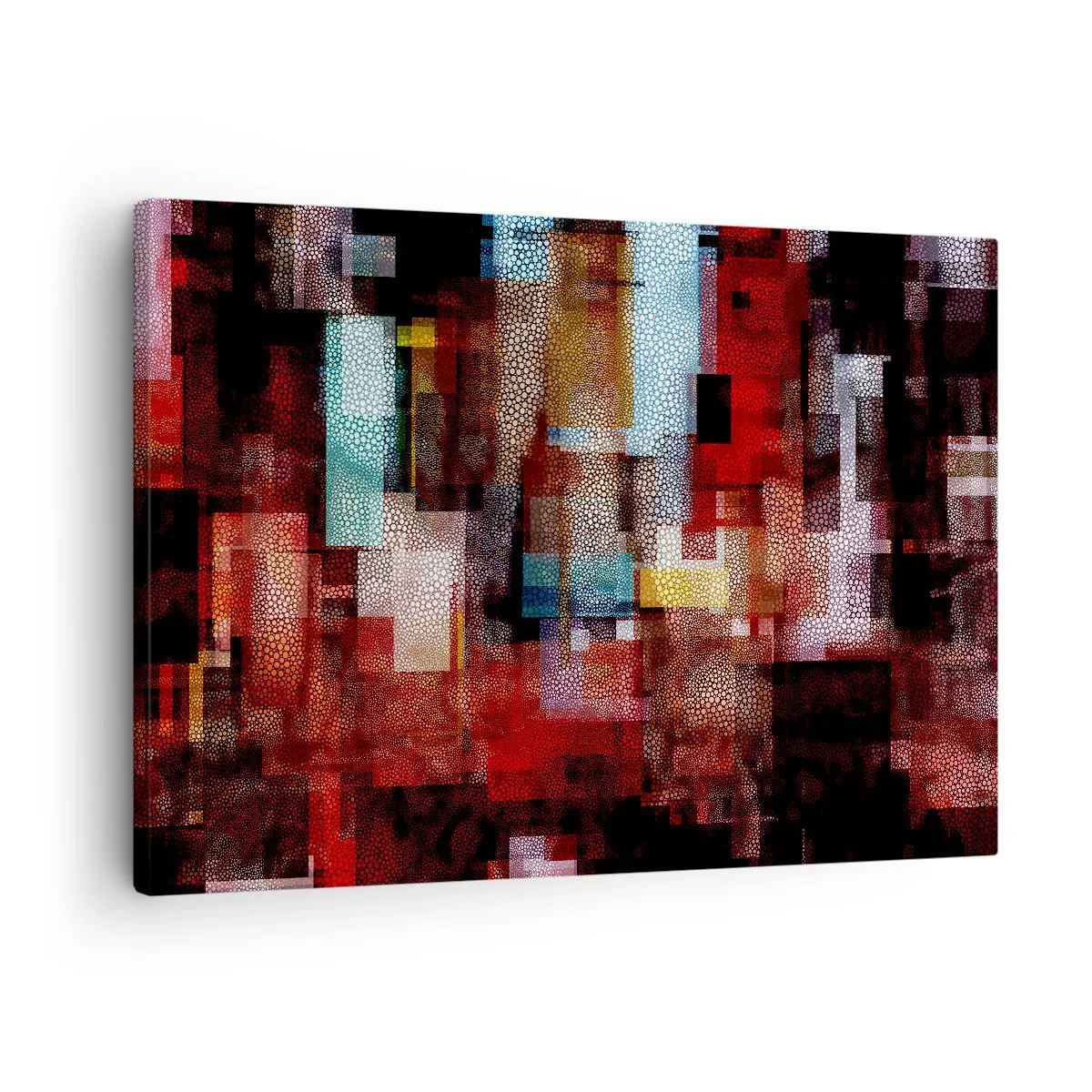Quadro su tela - Stampe su Tela - Astrazione geometrica in intense tonalità di rosso - 70x50cm - Confusione aggrovigliata - Decorazione murale moderna per soggiorno e camera da letto ARTTOR