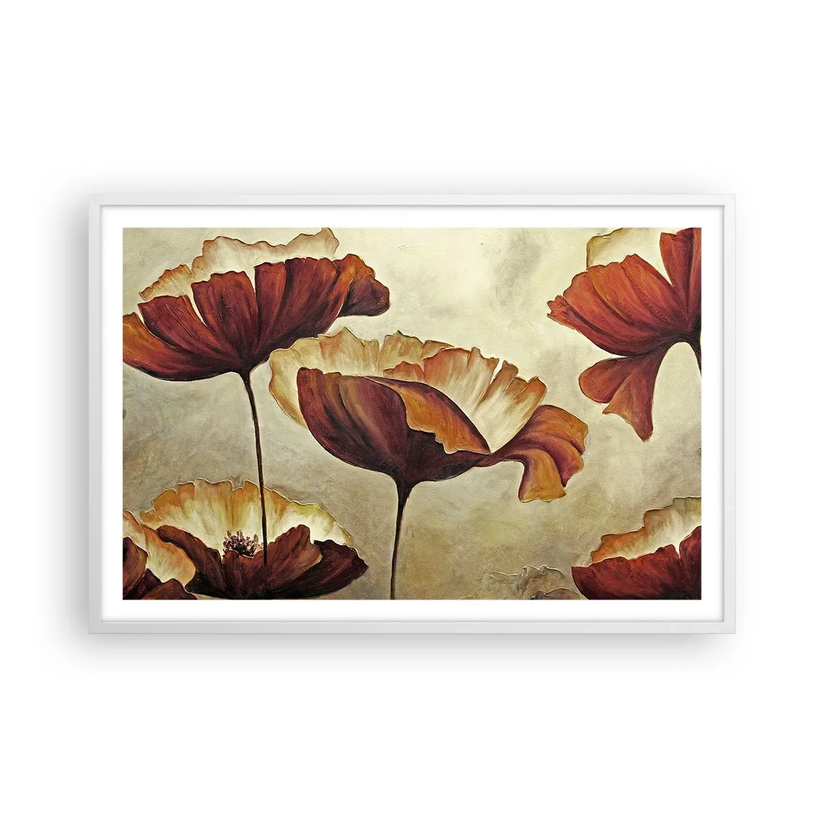 Poster in cornice bianca - Nei prati e nei campi - 91x61 cm