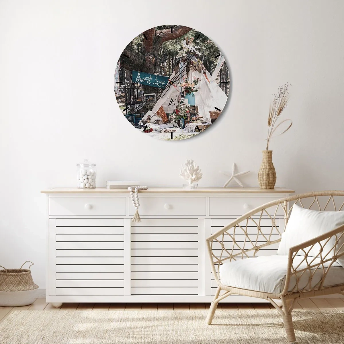 Orologio da parete - Orologio in Vetro - Make love... - 30x30 cm