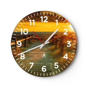 Orologio da parete - Orologio in Vetro - Immerse nell'oro vecchio - 30x30 cm