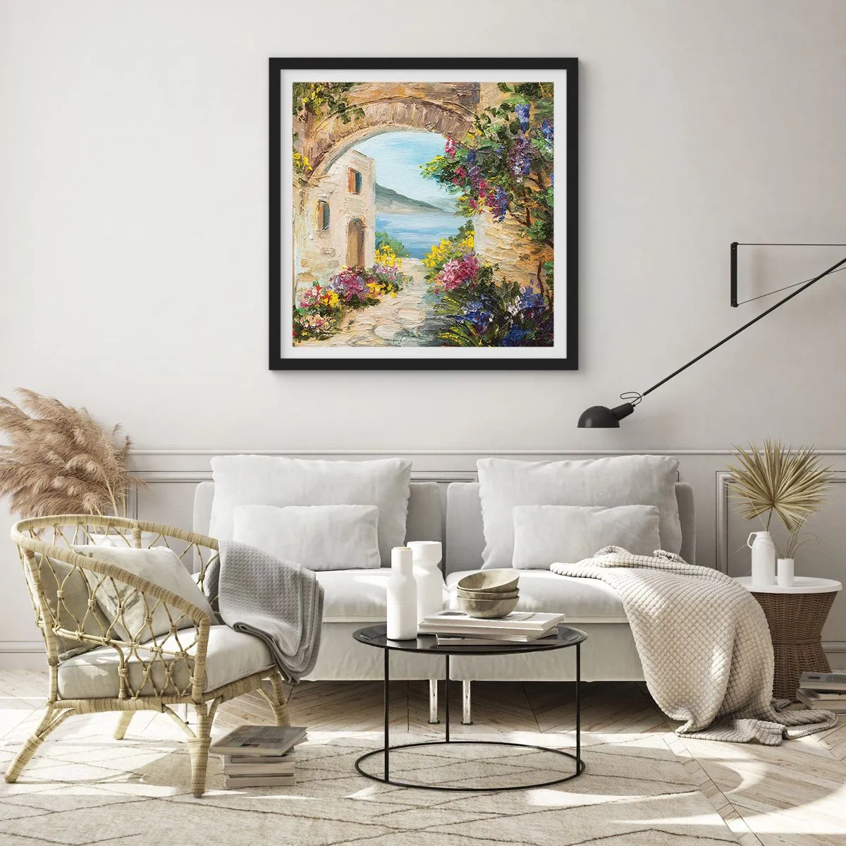 Poster in cornice nera - La bellezza della provincia costiera - 40x40 cm