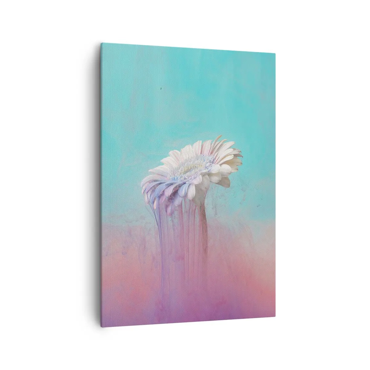 Quadro su tela - Stampe su Tela - Gerbera pastello con effetto sfocato - 70x100cm - L'aldilà dei fiori - Decorazione murale moderna per soggiorno e camera da letto ARTTOR