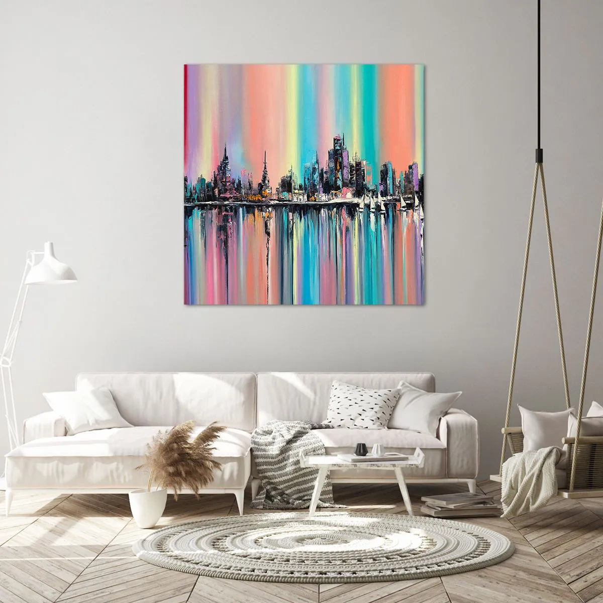 Quadro su tela - Stampe su Tela - Fluttuare alle luci della notte - 70x70 cm