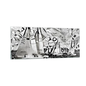 Quadro su vetro - Tra le onde - 100x40 cm