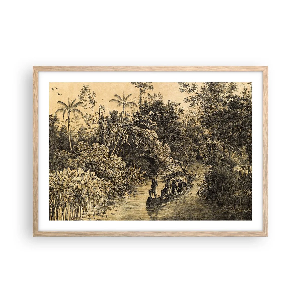 Poster in cornice rovere chiaro - Viaggio alla fonte - 70x50 cm