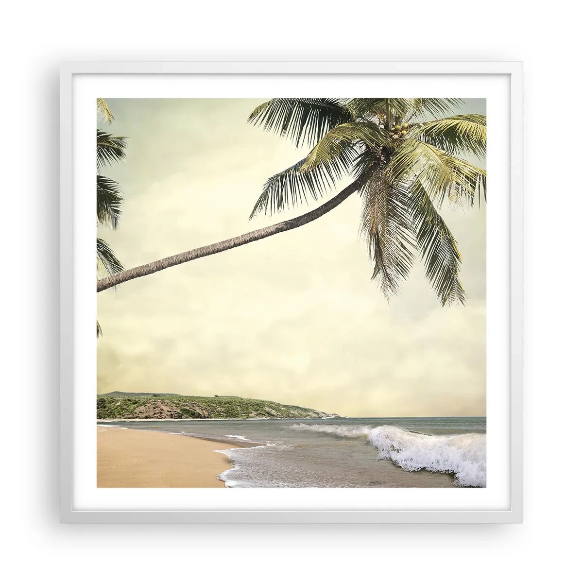 Poster in cornice bianca - Sogno tropicale - 60x60 cm
