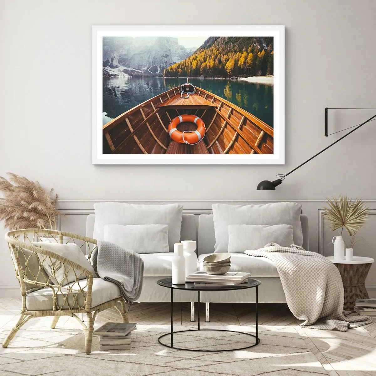 Poster in cornice bianca - Gita sui monti - 91x61 cm