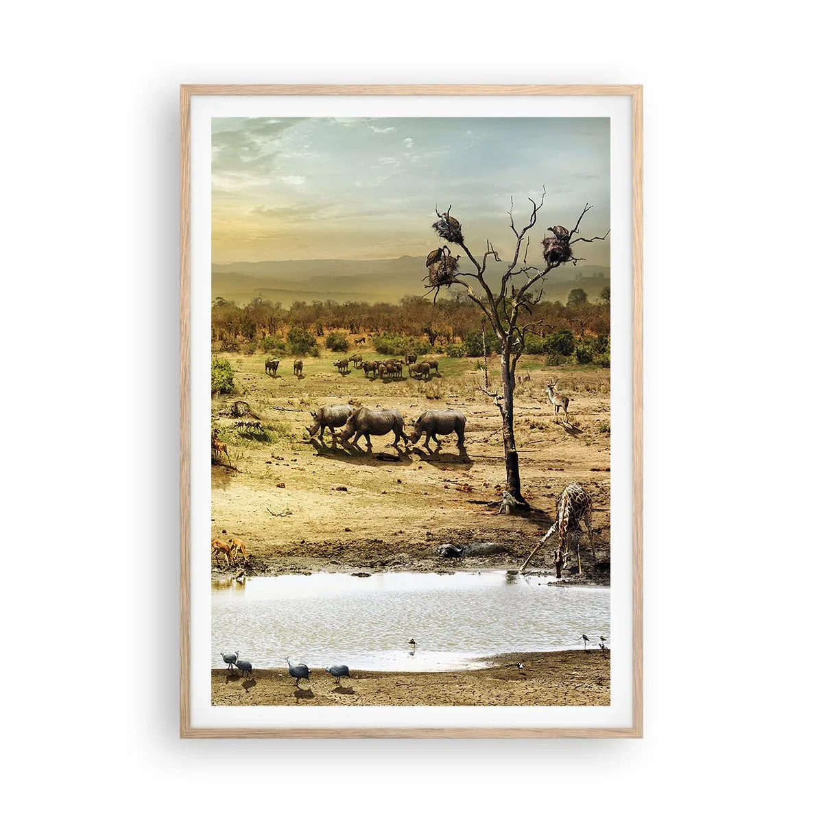 Poster in cornice rovere chiaro - "Un fiume usciva da Eden…" - 70x100 cm