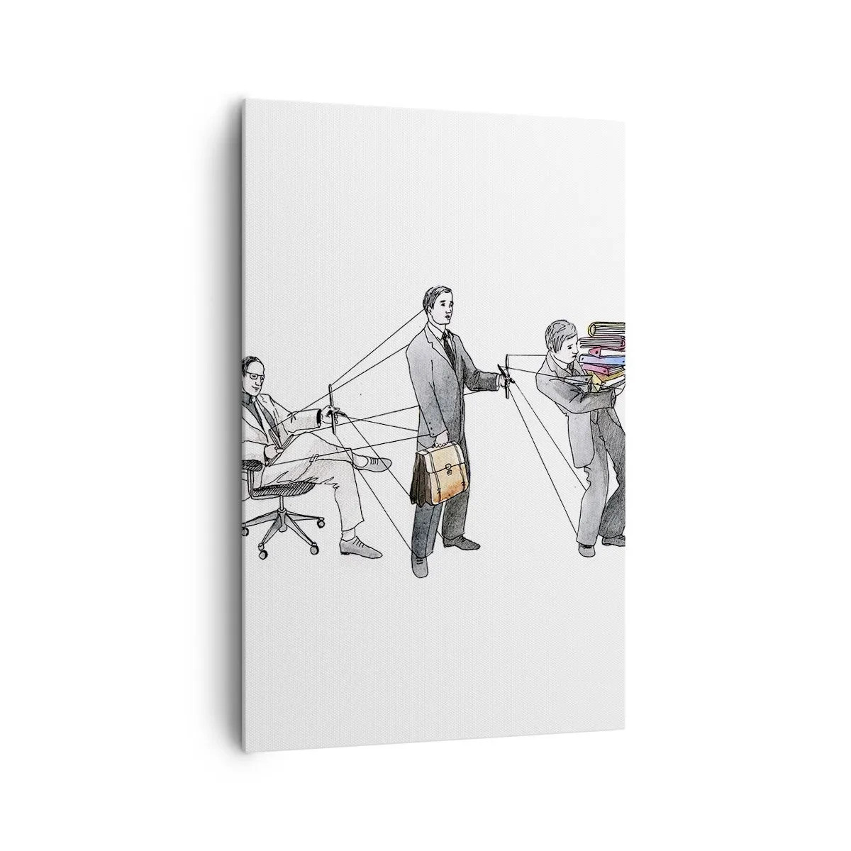 Quadro su tela - Stampe su Tela - Un'illustrazione che mostra persone controllate come marionette. - 80x120cm - Ognuno ha il suo padrone - Decorazione murale moderna per soggiorno e camera da letto ARTTOR