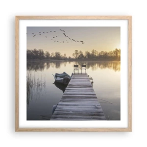 Poster in cornice rovere chiaro - Tornerò un giorno - 50x50 cm