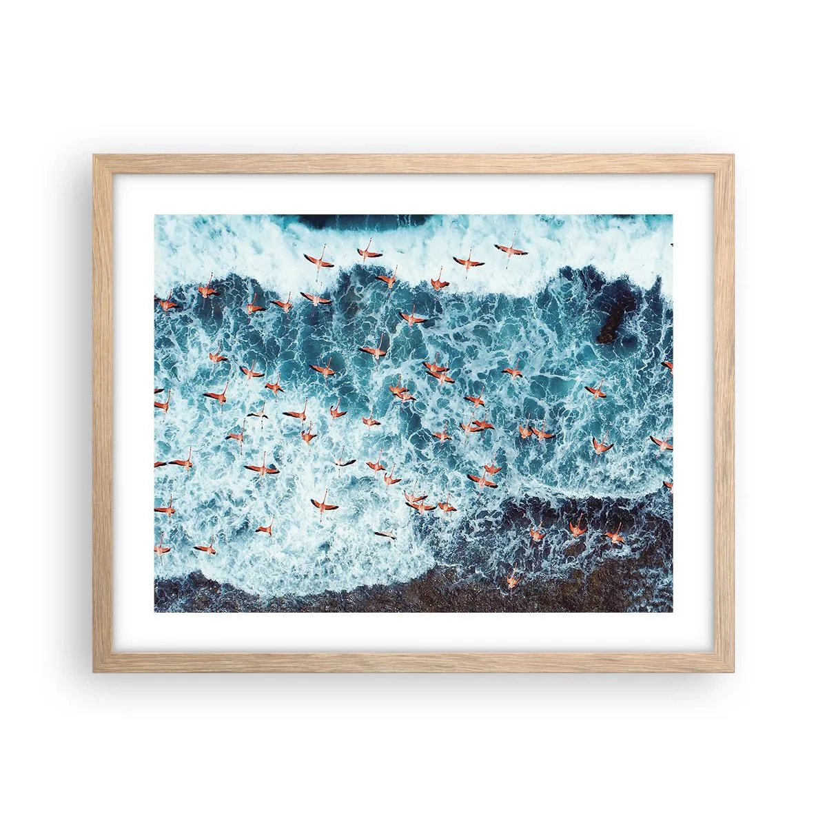 Poster in cornice rovere chiaro - Parata sotto il mare - 50x40 cm