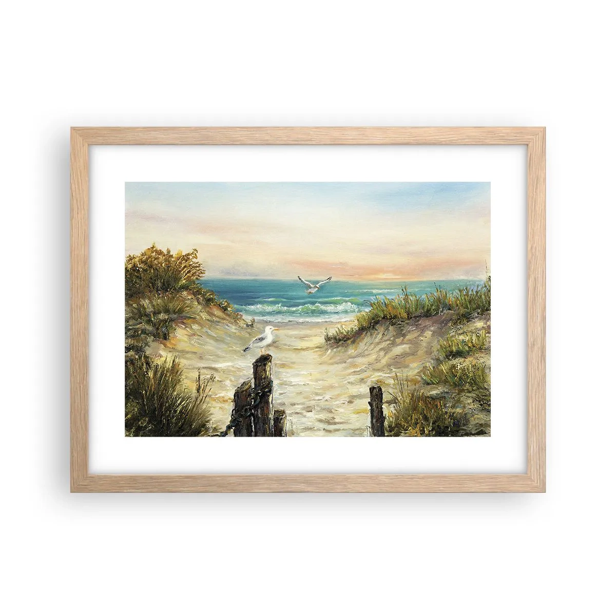 Poster in cornice rovere chiaro - Silenzio senza vento - 40x30 cm