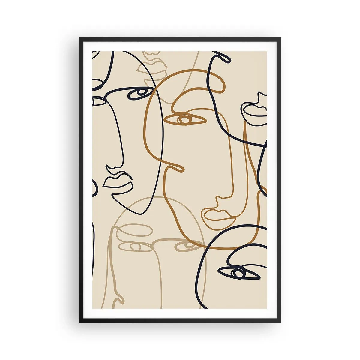 Poster in cornice nera - Ritratto multiplo - 70x100 cm