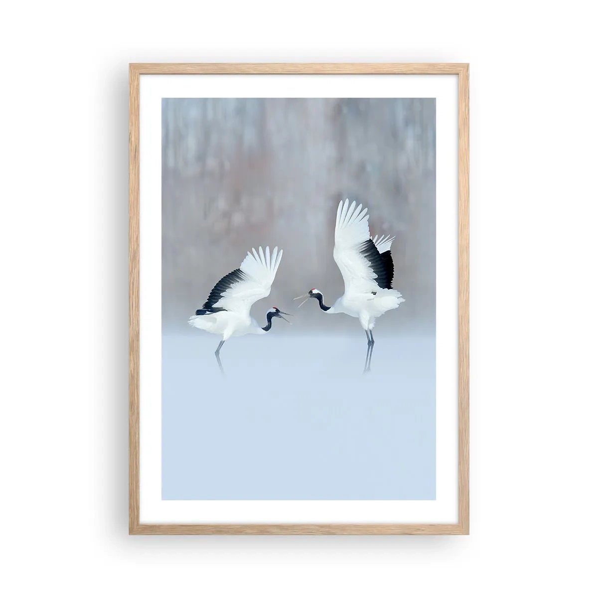 Poster in cornice rovere chiaro - Danza nella nebbia - 50x70 cm