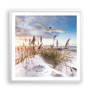 Poster in cornice bianca - Vento dal mare - 60x60 cm