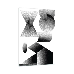 Quadro su vetro - Geometria composta da angoli e forme ovali - 70x100cm - Angoli e ovali - Decorazione murale moderna per soggiorno e camera da letto ARTTOR